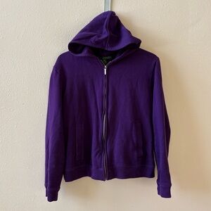 Ralph Lauren Cropped Purple Zip-Up Hoodie